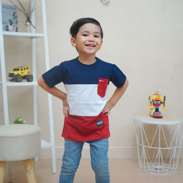kaos anak laki laki terbaru murah premium branded sakha navy