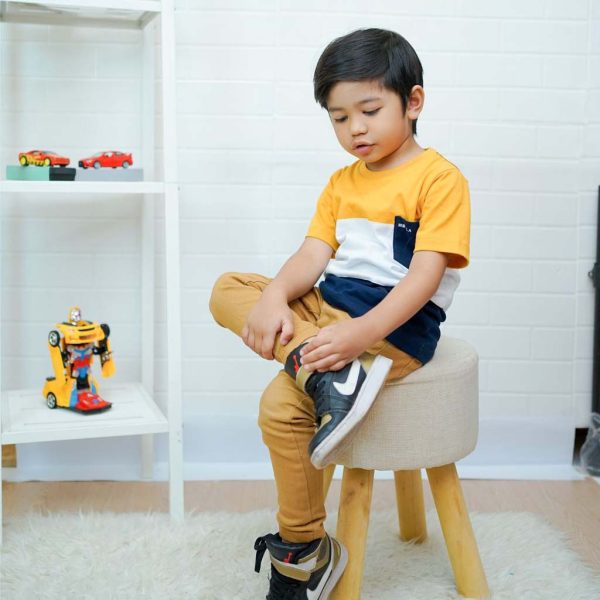 kaos anak laki laki terbaru murah premium branded sakha mustard