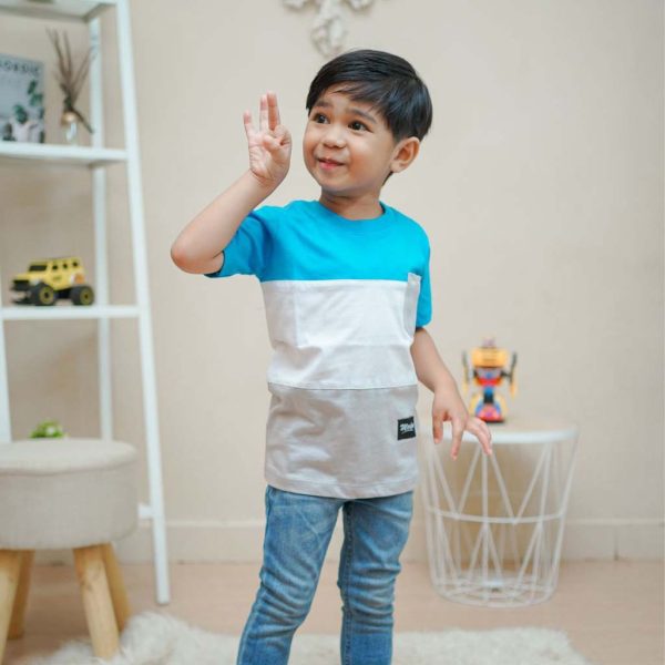 kaos anak laki laki terbaru murah premium branded sakha tosca