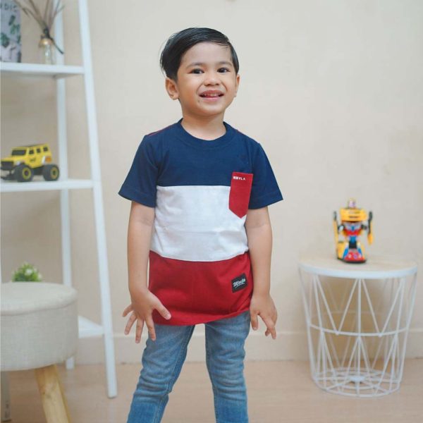 kaos anak laki laki terbaru murah premium branded sakha navy