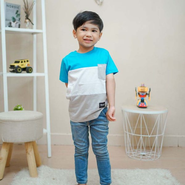 kaos anak laki laki terbaru murah premium branded sakha tosca