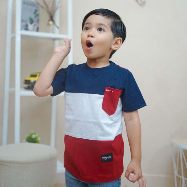 kaos anak laki laki terbaru murah premium branded sakha navy