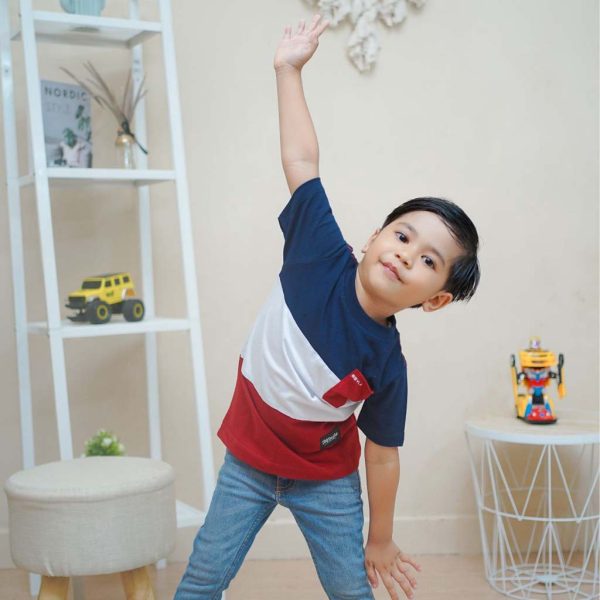 kaos anak laki laki terbaru murah premium branded sakha navy