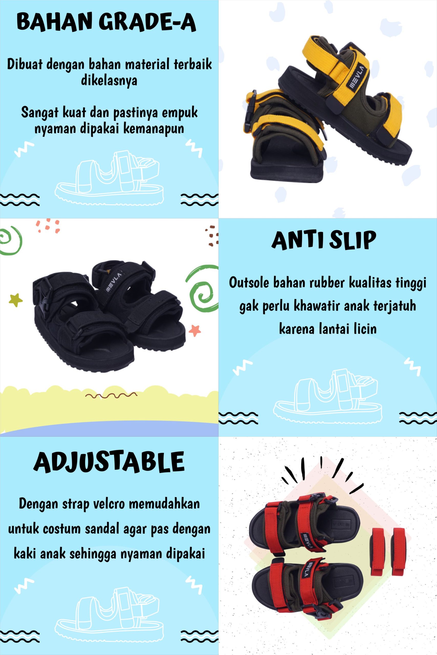 sandal anak laki laki murah premium