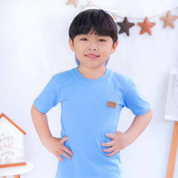 Kaos polos anak dusty blue