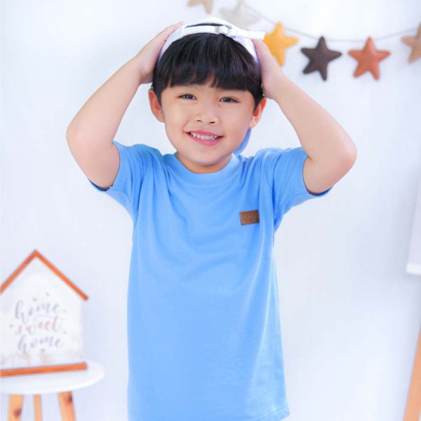 Kaos polos anak dusty blue