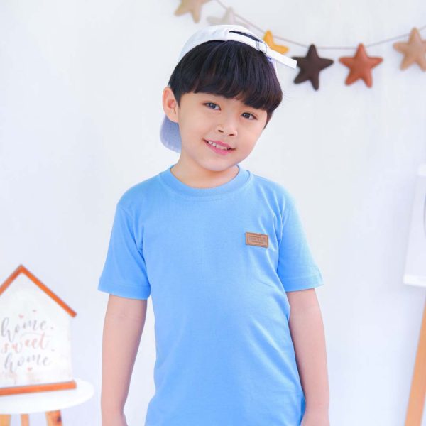 Kaos polos anak dusty blue