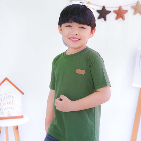 Kaos polos anak hijau kaktus