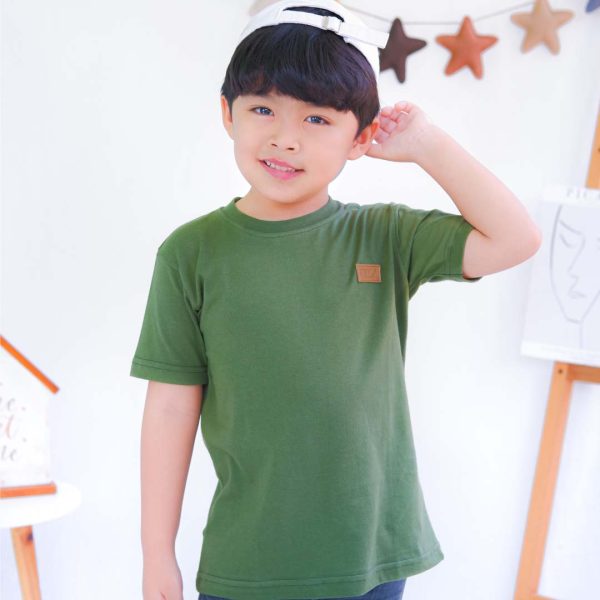 Kaos polos anak hijau kaktus