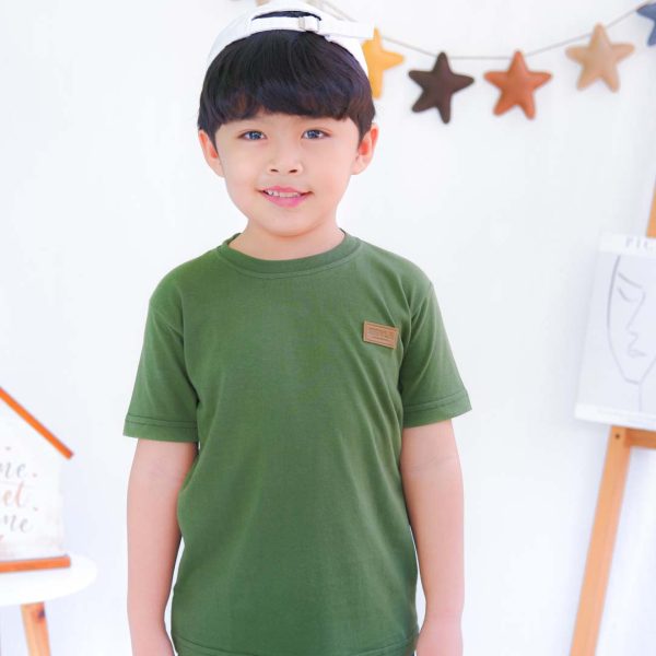 Kaos polos anak hijau kaktus