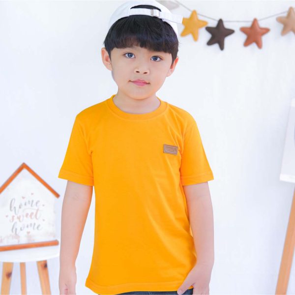 Kaos polos anak kuning mustard
