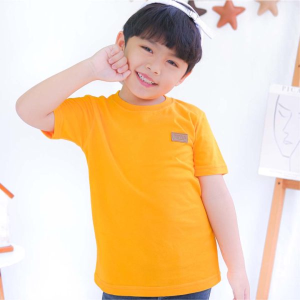 Kaos polos anak kuning mustard 22